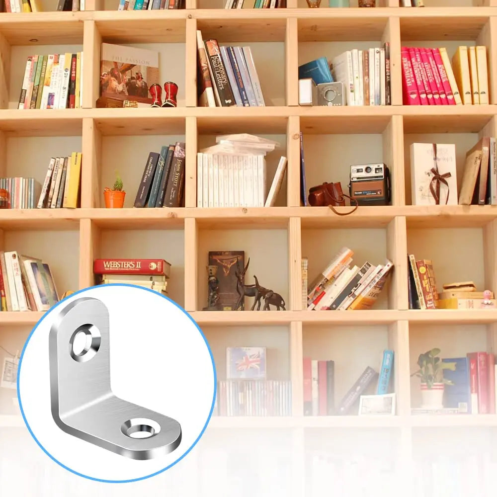 40/20pcs Stainless Steel L Brackets - Small Right Angle Corner Brace for Shelves, Wood Furniture, Chair，Furniture accessories